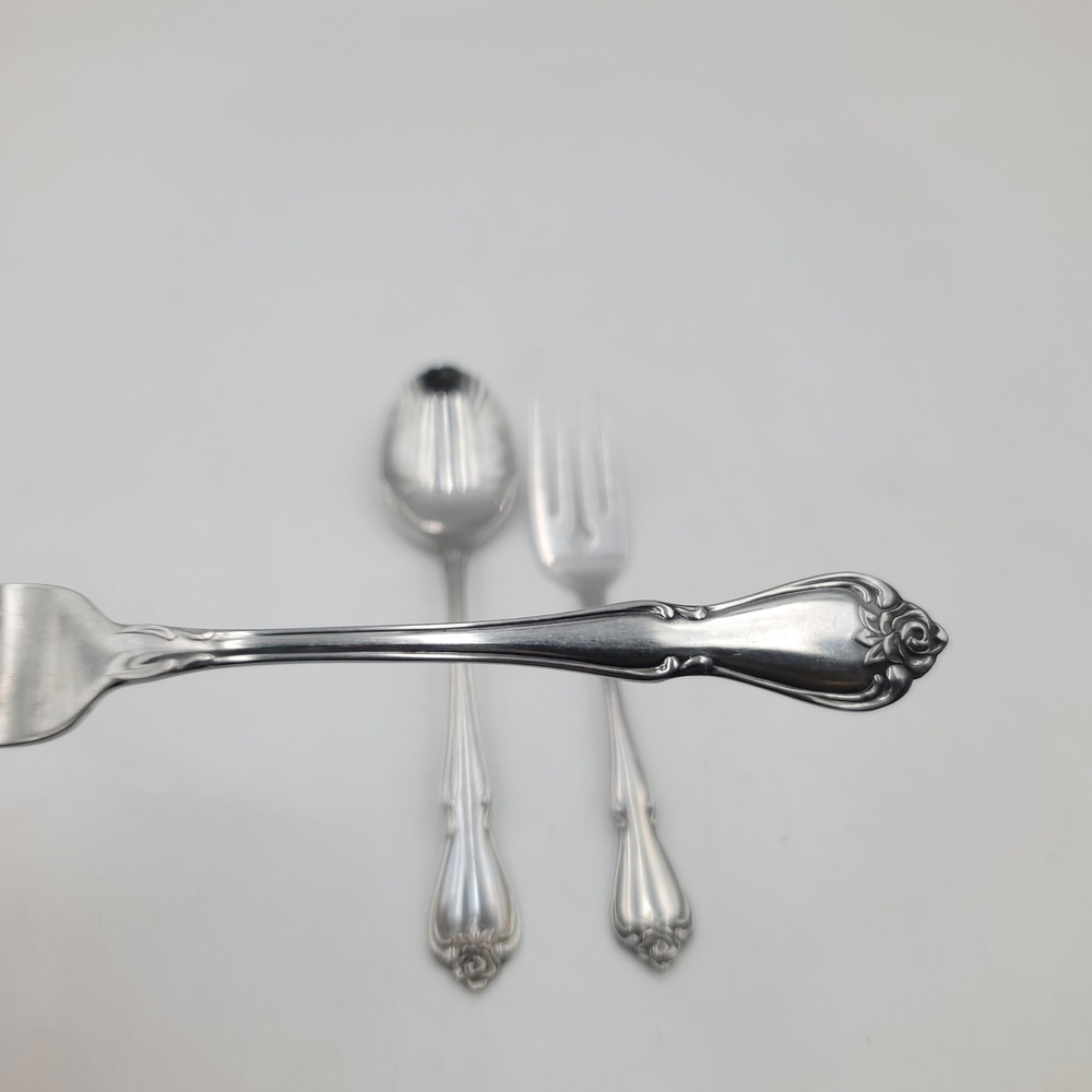 3pc Oneida 1881 Rogers Arbor Rose Stainless Flatware Set Fork Spoon